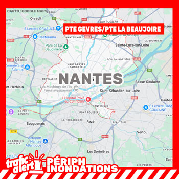 Inondation sur le périphérique de Nantes