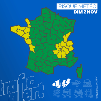 Vigilance météo jaune liée aux fortes pluies et risques d’inondation